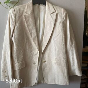 Robert Arthur Women's Ivory Textured Blazer Size 8 Business Jacket